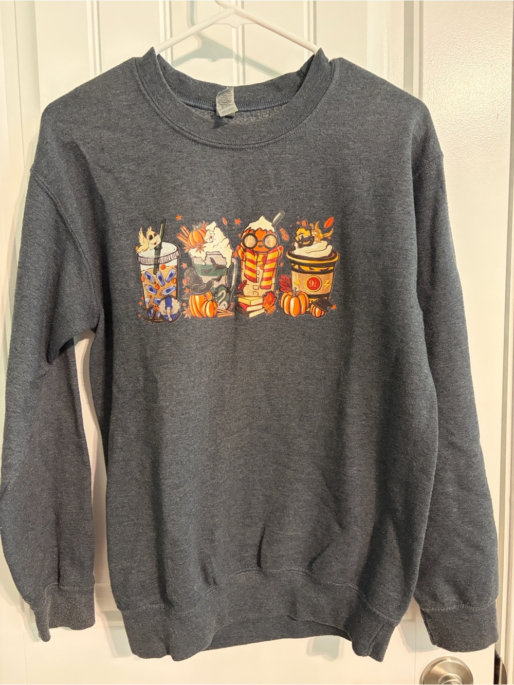 Harry Potter Graphic Pullover Sweatshirt - Pumpkin Coffee Design